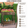Costway 2-tier Wood Raised Garden Bed Elevated Planter Box For Vegetable, Fruit, Herb