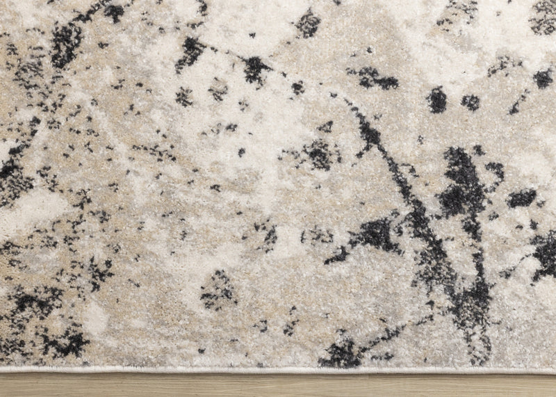 Sophie Grey Beige Black White Paint Splatter Design Rug, 7'10\" x 10'6\" Indoor Area Rug