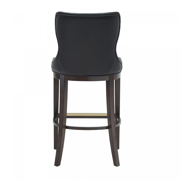 Blair Modern Wood Upholstered Barstool in Black