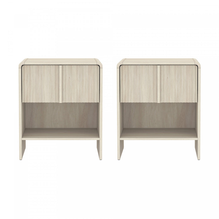 Novara Contemporary 22\" Nightstand in Whitewashed Oak (1-Drawer)