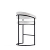 Augusta Modern Metal Upholstered Barstool in White | Tabouret de bar moderne Augusta en metal et tissu, coloris blanc