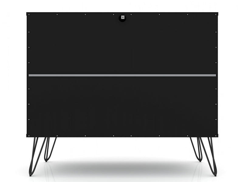 Rockefeller Mid-Century Modern 35\" Dresser in Black (3-Drawer) - Set of 2