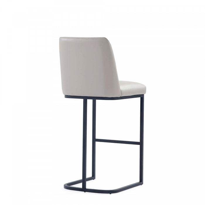 Serena Modern Metal Upholstered Barstool in Light Gray - Set of 3 Bar Stool