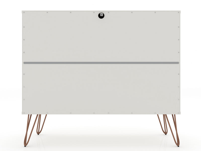 Rockefeller Mid-Century Modern 2-Piece Dresser Set in Off White