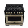 Forno Ambassador 36" Gas Range in Black, 6 Sealed Burnes, 5.2 Cu.Ft. Oven - FFSGS6299-36CPBLK | Cuisiniere a gaz Ambassador de 36 po, noire, 6 bruleurs scelles, four de 5,2 pi³ – FFSGS6299-36CPBLK