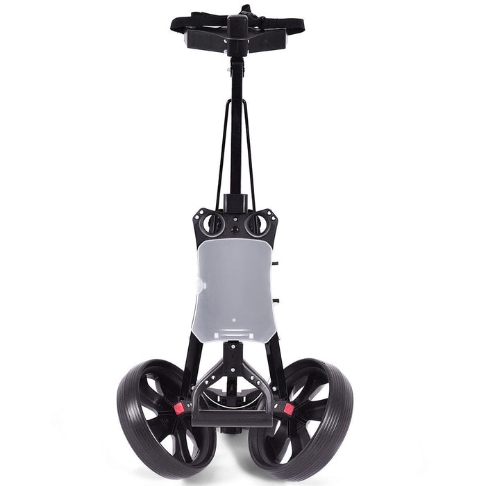 Costway Folding 2 Wheel Push Pull Golf Club Cart Trolley Swivel Scoreboard Lightweight