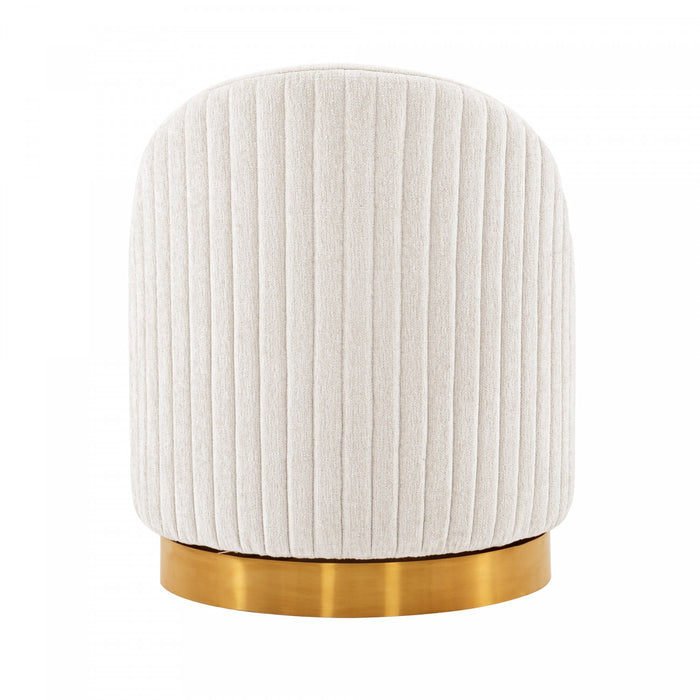 Leela Modern Chenille Swivel Lounge Chair in Cream - Set of 2 Accent Chair