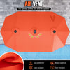 Costway 15.5 FT Extra-Large Patio Umbrella with LED Solar Lights & 12 Heavy-Duty Ribs Orange