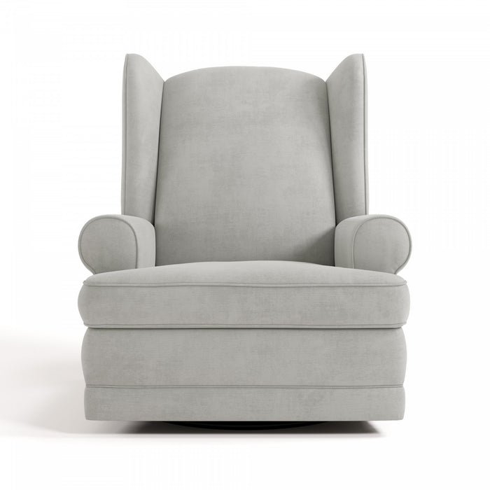 Storkcraft Serenity Wingback Upholstered Recliner Glider - Steel