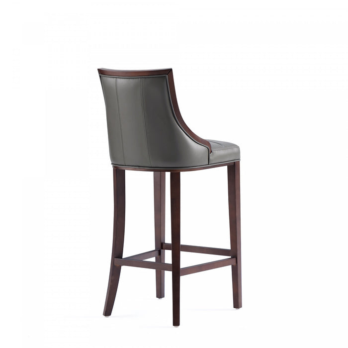 Fifth Avenue Traditional Wood Upholstered Barstool in Graphite - Set of 3