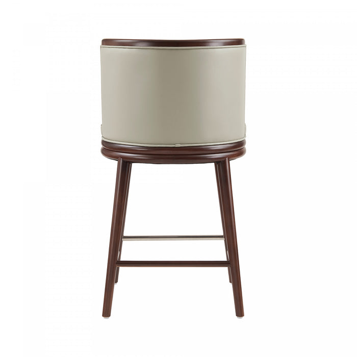 Evalyn Modern Wood Upholstered Counter Stool in Stone - Set of 3