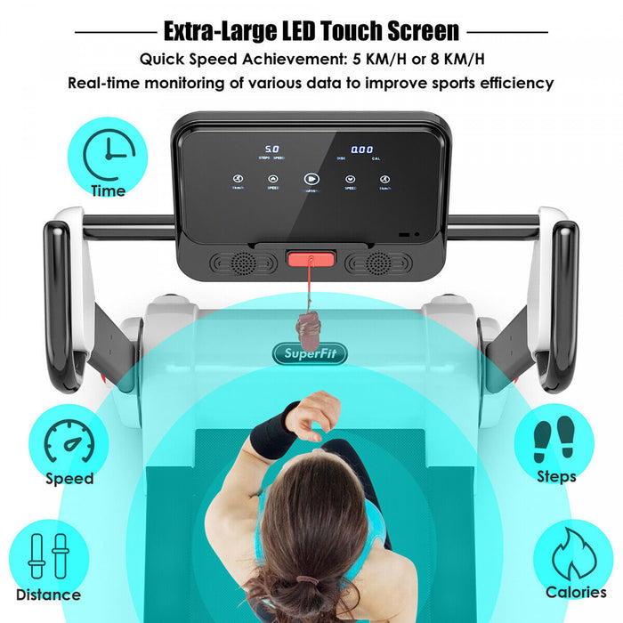 Superfit 2.25hp Folding Electric Motorized Treadmill W/ Speaker