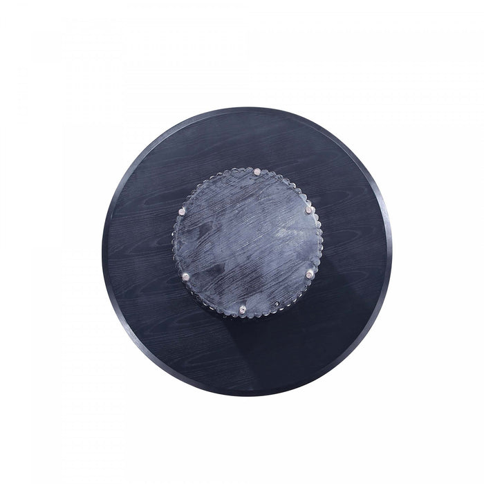 Hathaway Modern Industry Chic 59\" Round Dining Table in Black