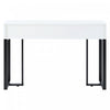 Horizon Modern Console Table with Geometric Drawers and Gold Frame, White/Black | Horizon Table Console Moderne avec Tiroirs Geometriques et Cadre Dore, Blanc/Noir