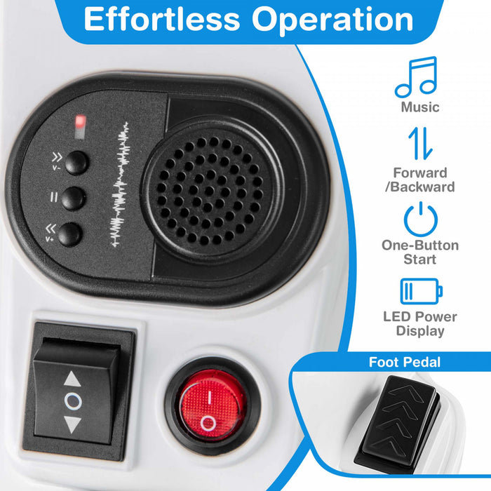 Costway 12v Kids Ride On Unicorn Toy With Training Wheels Music One-button Start Horse Toy Blue