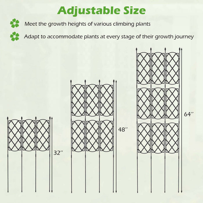 Costway 1 Pcs 58\" X 73\" Garden Trellis For Climbing Plants Rustproof Metal Plant Support Frame