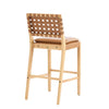Philip Modern Rubber Wood Bar Stool Set of 2 with Woven Back Support,Natural | Philip – Lot de 2 tabourets de bar modernes en bois d’hevea avec dossier en tressage, finition naturelle