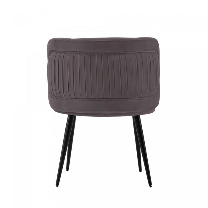 Kaya Modern Wood Velvet Dining Chair in Gray - Set of 2