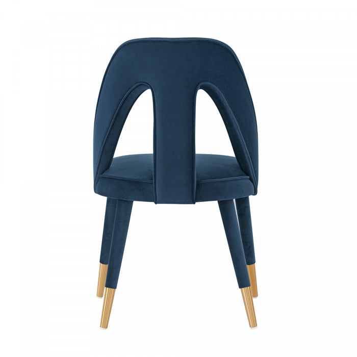 Neda Modern Upholstered Velvet Dining Chair in Midnight Blue - Set of 2