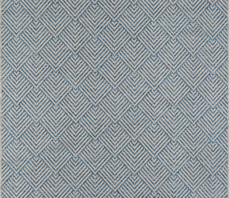 Laura Contemporary 6'7\" x 9'6\" Area Rug in Blue Indoor Area Rug