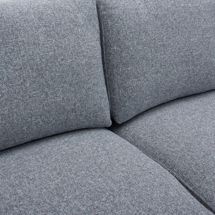 Caden 83 in. Textured Weave Fabric Sofa with Block Arms and Wood Legs - Grey
