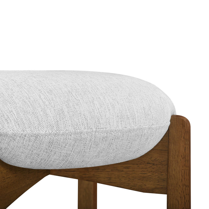 Olivia Rubberwood Indoor Round Seat Bar Stool Set of 4 with Durable Frame and Fabric