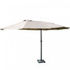 Costway 15' Market Outdoor Umbrella Double-Sided Twin Patio w/ Crank Beige