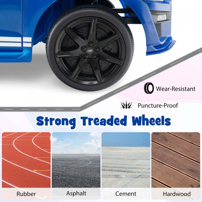 Costway 12v Licensed Ford Mustang Shelby Gt500 Kids Ride On Car With Remote Control Navy