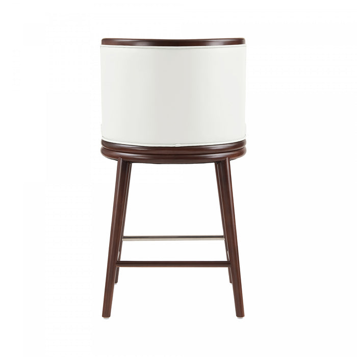 Evalyn Modern Wood Upholstered Counter Stool in White