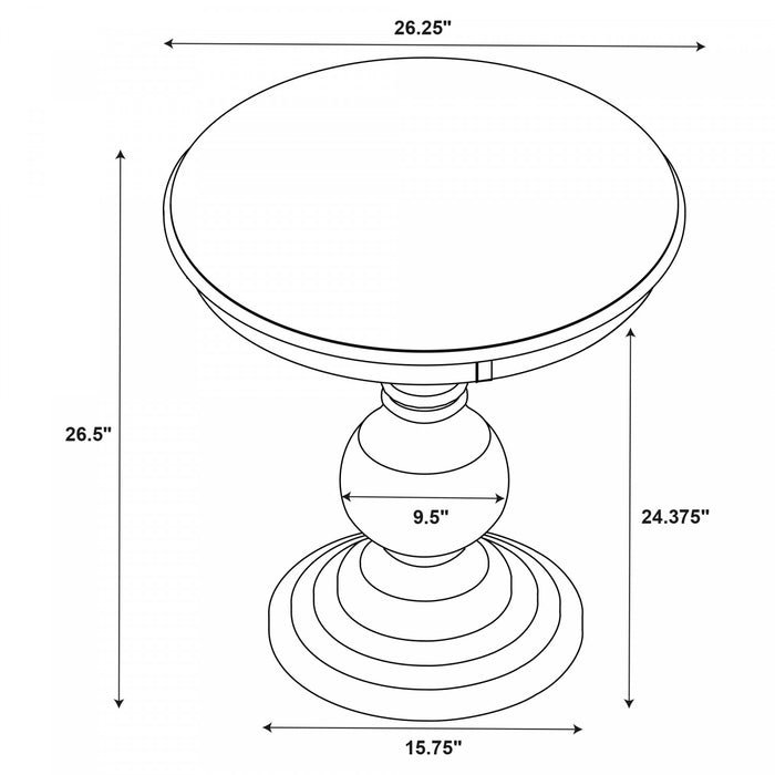 Amelia Round End Table - Espresso