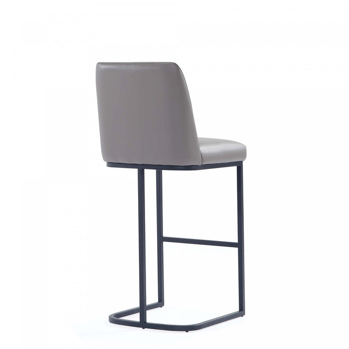 Serena Modern Metal Upholstered Barstool in Taupe - Set of 2 Bar Stool