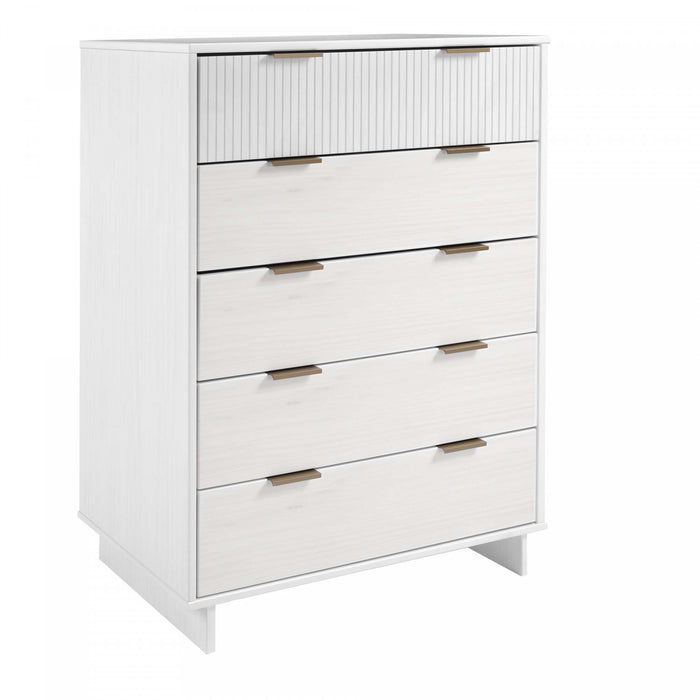 Granville Modern 38\" Chest in White (5-Drawer)