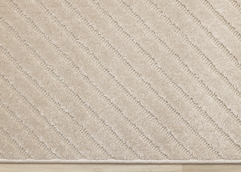 Oslo Beige Angled Striped Design Rug, 6'7\" x 9'6\" Indoor Area Rug