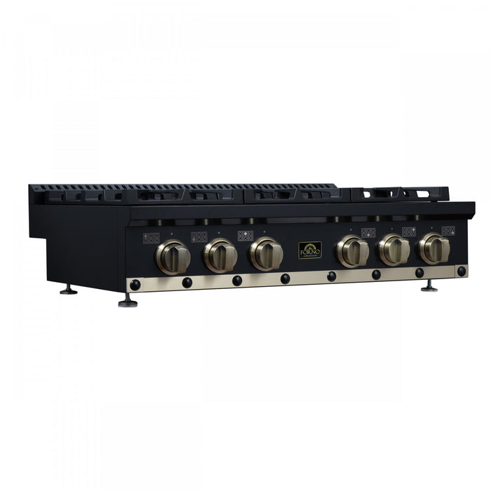 Forno Ambassador 36\" Gas Cooktop, Black, 6 burners-FCTGS5799-36CPBLK