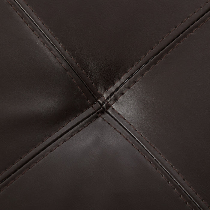 Liam 34.25\" Large Square Faux Leather Ottoman Coffee Table with Storage,Chocolate