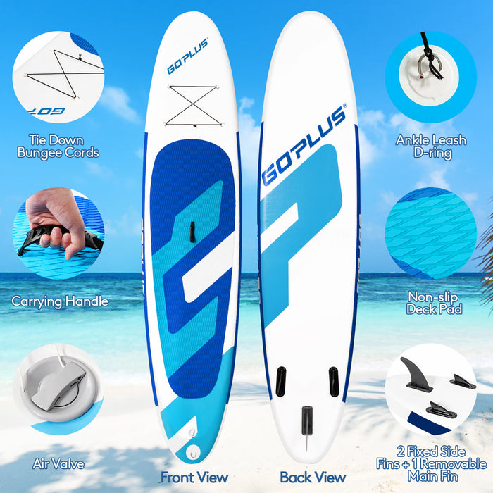 Goplus 11ft Inflatable Stand Up Paddle Board 6'' Thick W/backpack Leash Aluminum Paddle
