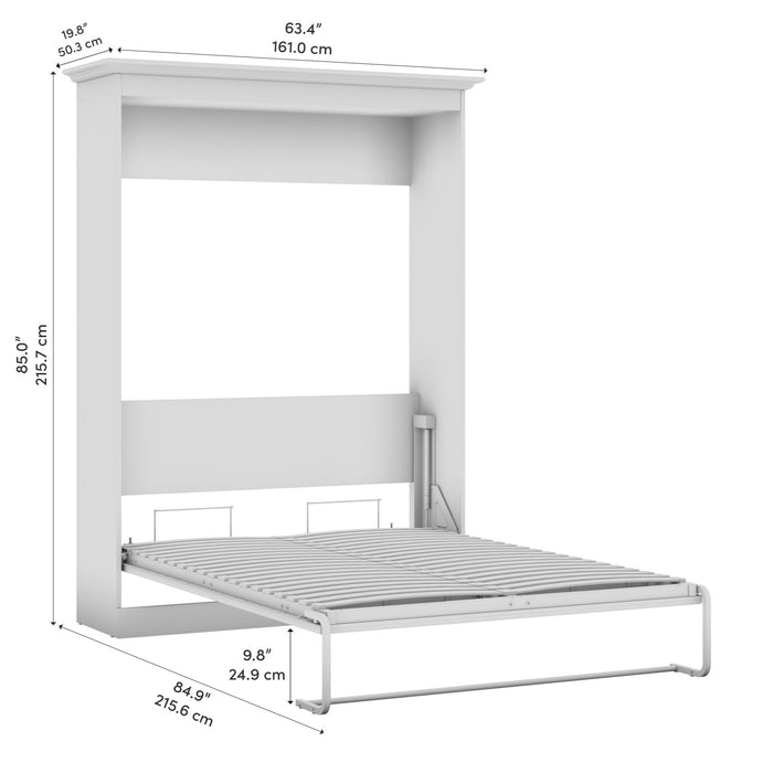 Bestar Versatile 64 W Full Murphy Bed - Platinum Grey