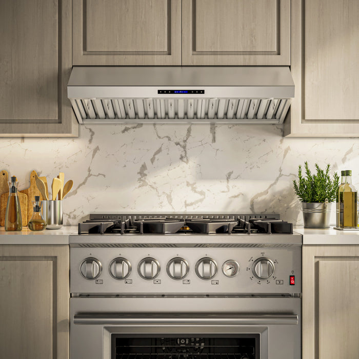 Forno Palazzo 60-Inch Wall Mounted Range Hood, Stainless Steel, Heavy Duty Baffle Filters- FRHWM5030-60