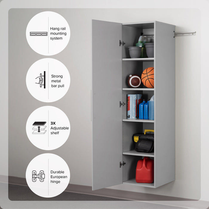 Hangups 18\" Narrow Storage Cabinet - Light Grey