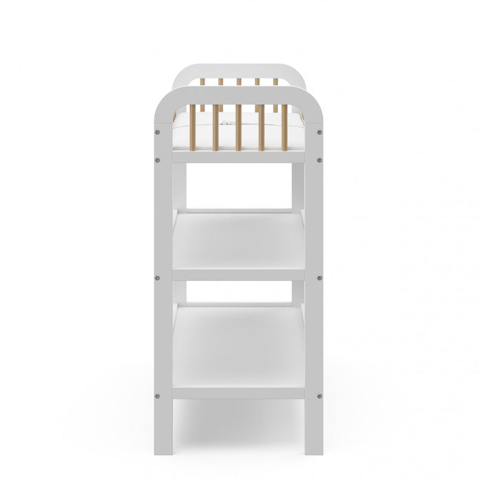 Storkcraft Pasadena Changing Table with Water-Resistant Changing Pad - White/Driftwood