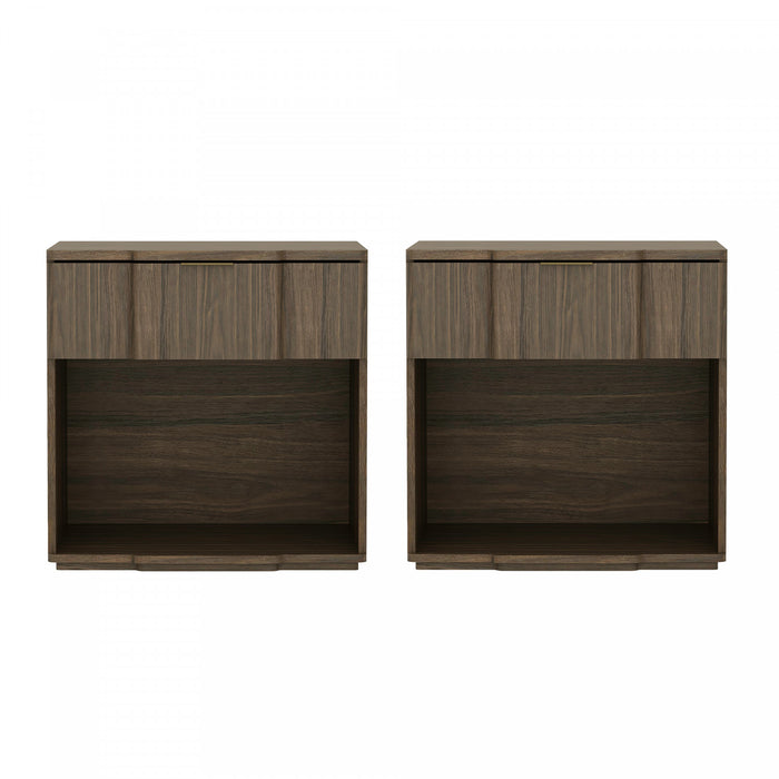 Clive Mid-Century Modern 22\" Nightstand in Walnut (1-Drawer)