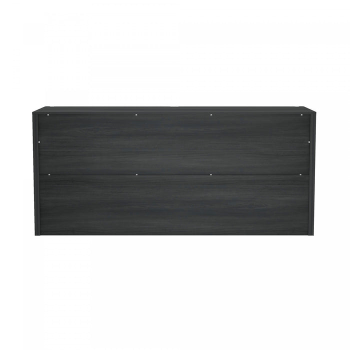 Linda Modern 72\" Dresser in Charcoal Gray (6-Drawer)