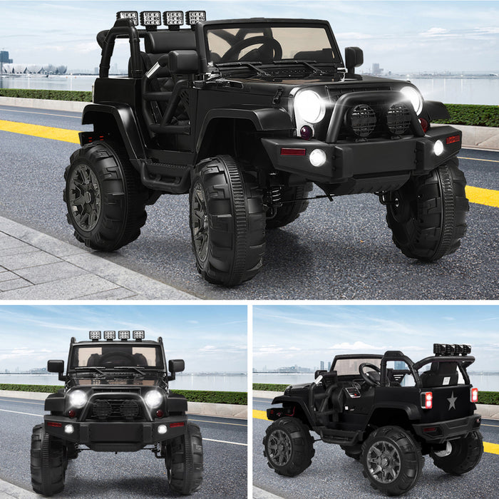 Costway 12v Kids Ride On Truck Car W/ Remote Control Mp3 Music Led Lights Black