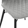 Rourke Taupe Diamond-Quilted Armless Accent Chair with Black Metal Legs (Set of 2) | Chaise d'appoint Rourke taupe sans accoudoirs a motif matelasse losange avec pieds en metal noir (ens. de 2)