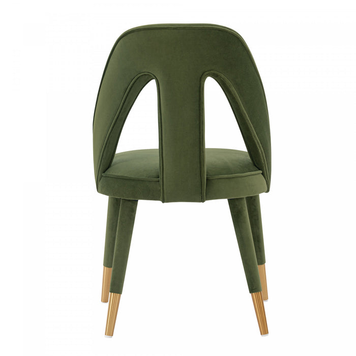 Neda Modern Upholstered Velvet Dining Chair in Olive Green - Set of 2