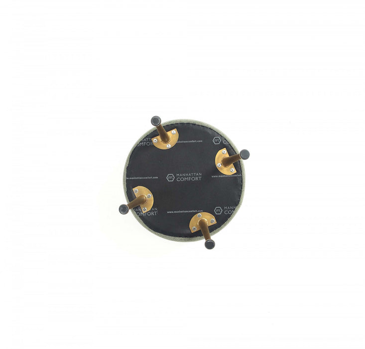 Bailey Mid-Century Modern Upholstered Accent Ottoman in Sage Green - Set of 2