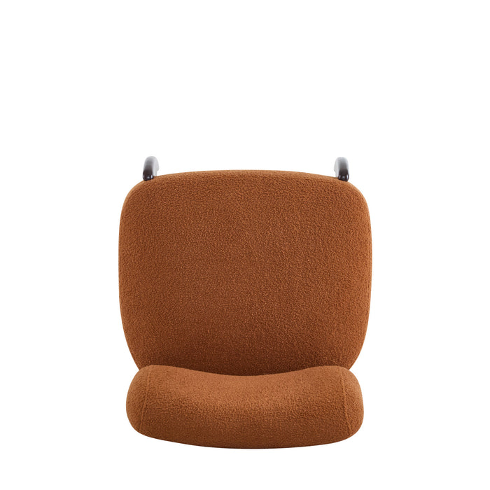 Coco Modern Boucle Lounge Chair with Solid Wood Frame, Orange