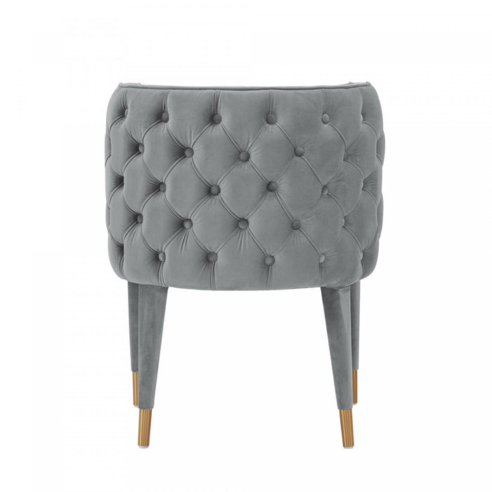 Maya Modern Velvet Dining Chair in Gray - Set of 2