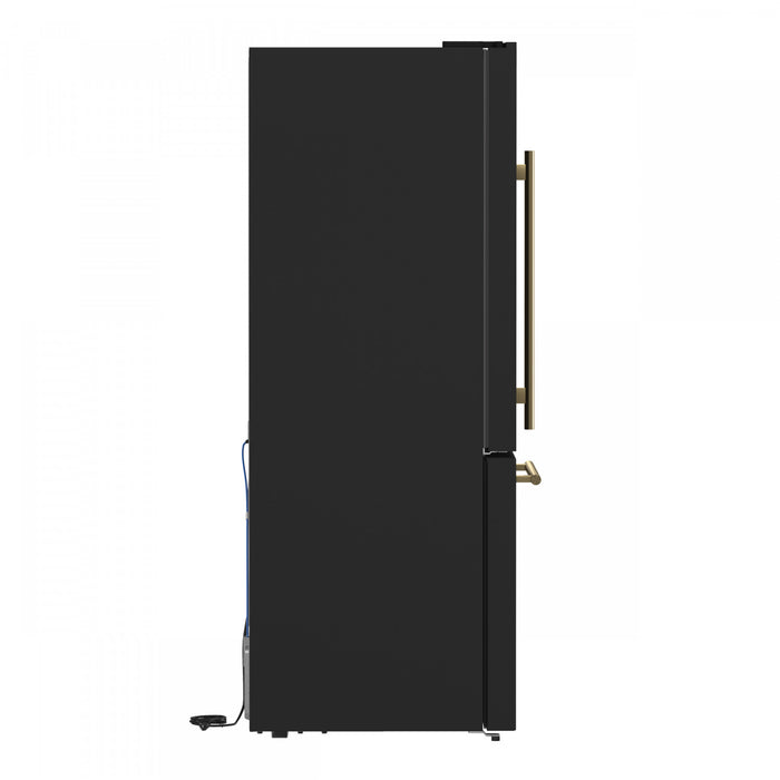 Forno Milano Espresso 31 Inch Bottom Freezer, Black, 17.2 cu.ft. - FFFFD1786-31BLK