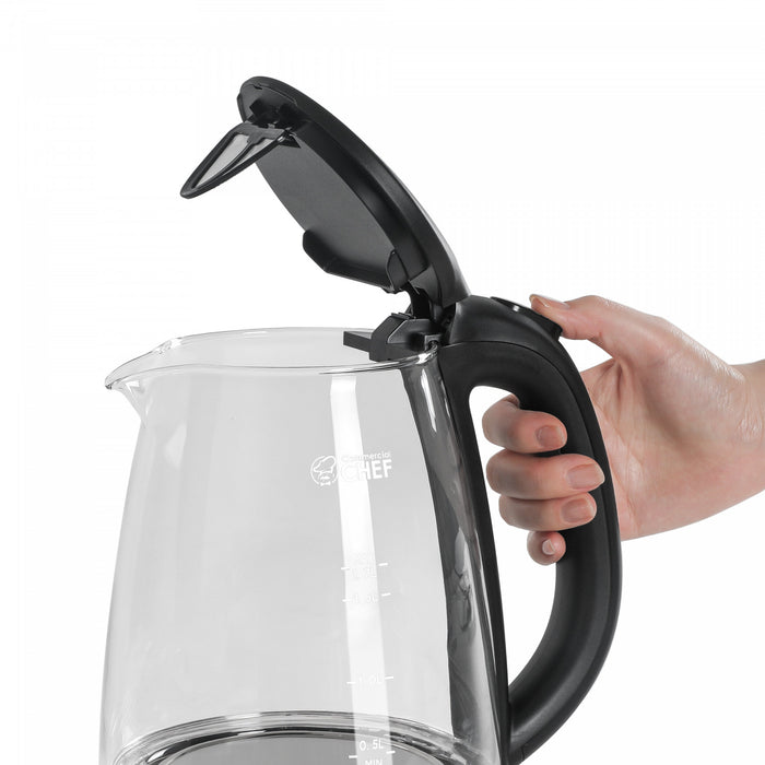 CHK Series Commercial Chef Cordless Glass Kettle, 1.7L/57-oz. Capacity, CHK17M2GB